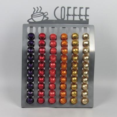 China PC Viable Silver Storage For 60pods Nespresso Coffee Capsule Pod Holder Coffee Display Stand for sale