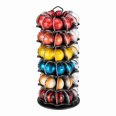 China 2021 New Style Viable Rotating 6 Layer 60pcs Vertuoline Coffee Capsule Pods Smooth Rotating Rack for sale