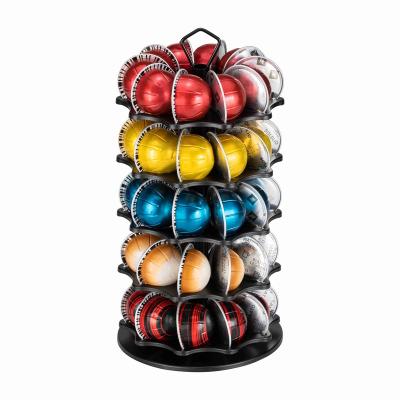 China 2021 New Style Viable Rotating 5 Layer 50pcs Vertuoline Coffee Capsule Pods Smooth Rotating Rack for sale