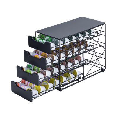 China Wholesale Viable 4 Tier 84pcs Keurig k Cup Coffee Capsule Pod Storage Organizer Drawer Holder for sale