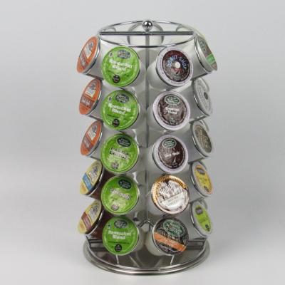 China Sustainable Keurig K-Cup 35pcs 7 Line Rotating Base Coffee Capsule Storage Rack for sale