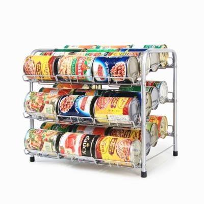 China New Viable Stackable Box Rack Can Shelf Storage Rack Canned Food Display Rack Organizer for sale