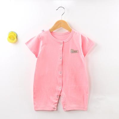 China Baby Boy Polo Creeper Cotton Breathable 100% Jumpsuit With Rib Collar Baby Romper High Quality Jumpsuit for sale