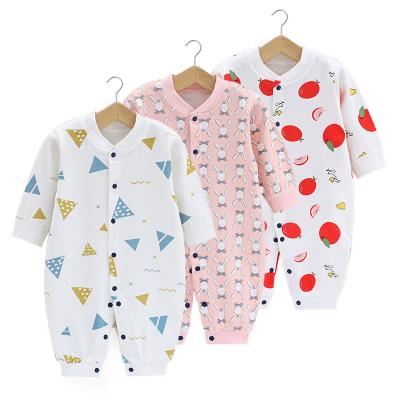 China 100% Cotton Spring and Autumn Newborn Baby Clothes Cartoon Print Romper Long Sleeve One-Piece Underwear for sale