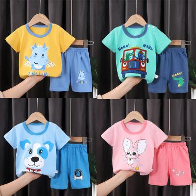 China 2022 New Boys Short Sleeve Korean Baby T-shirt Cotton Summer Clothes Antibacterial Girls Suit Children's Clothing for sale