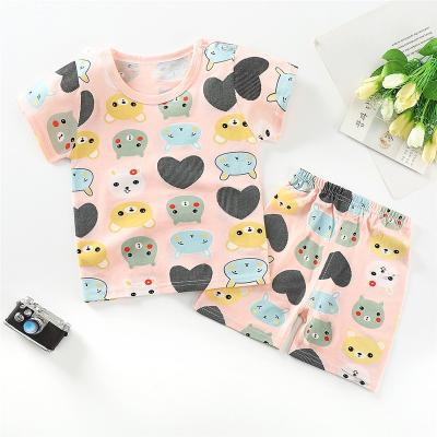 China Breathable Children's Suit Cotton Girls Summer Boys T-shirt Baby Short Sleeve Clothes for sale