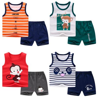 China Two-piece suit 2022 summer boys Korean children's clothing girls cotton antibacterial children's vest new for sale