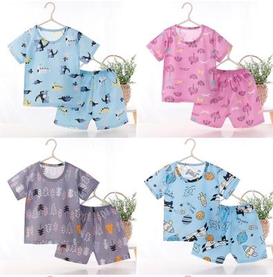 China 2022 Summer Boys Clothes Girls Children Breathable Shortsleeve Shorts 100% Cotton Baby Shortsleeve Suit for sale