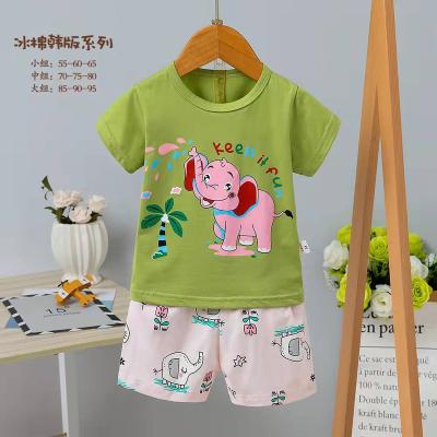 China Summer breathable underwear set ice cotton Korean children's shorts cartoon short-sleeved pajamas for sale