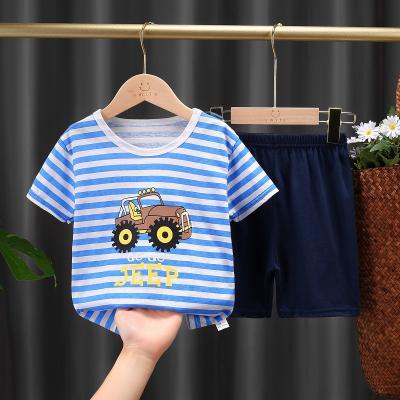 China Chinese style children's suit cotton summer boy girl's short-sleeved T-shirt baby clothes Korean children's clothing for sale