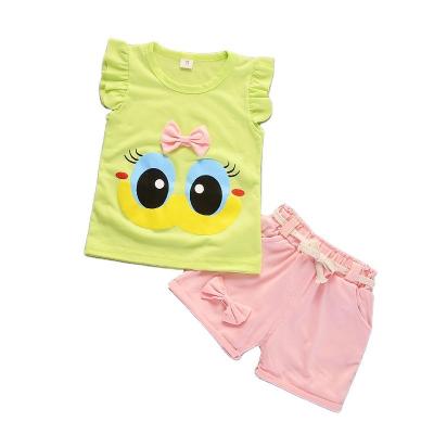 China Children's Two-piece Suit Summer Breathable Baby Child Girl's Vest Summer Clothing for sale