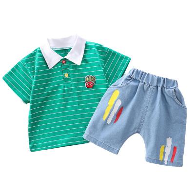 China Wholesale Kids Long Sleeve Clothing Boys Summer Clothes Baby Boy Suits V Neck Shirt Shorts Boys Clothes for sale