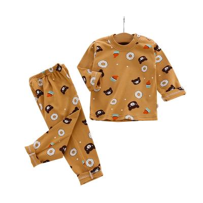 China 2022 new autumn/winter cartoon pattern casual pajamas set for children pure cotton home wear wholesale for sale