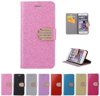 China Glitter PU leather wallet Case For iPhone 4 5s 6 plus 7  galaxy s5 s4 S6 S7 NOTE 7 3 5 for sale