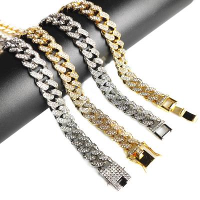 China Hiphop 18k Gold Finish Iced Out Thick Miami Cuban Link Chain Necklace Hip Hop CZ Miami Cuban Link Chain Necklace for sale