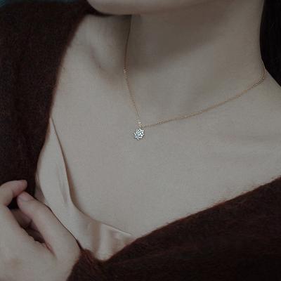 China FASHIONABLE Korean Style Sterling Silver Clavicle Chain 925 Women Crystal Gem Pendant Zircon Necklace Necklace for sale