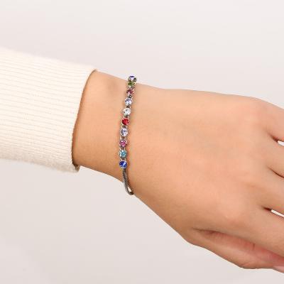 China Girls Birthday Gift FASHION Zircon Bracelet Crystal Bracelet Fashion Alloy Bracelets Colorful For Couples for sale