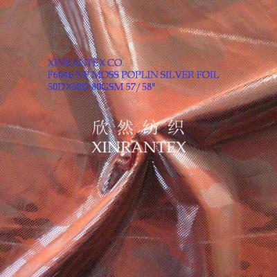 China F6046 np micro moss fabric silver foil finishing for jacket shell for sale