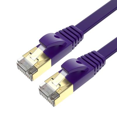 China Durable RG45 Ethernet Cable CAT7 10FT 12FT 15FT 20FT  32awg SSTP Slim CAT 7 Flat Ethernet Cable for sale