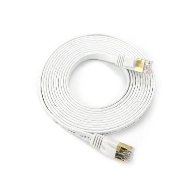 China Computer Hot Sale Eight-Core Twisted Pair Flat Cat 7 Patch Cable Cat7 Network Cable 10FT 15FT for sale