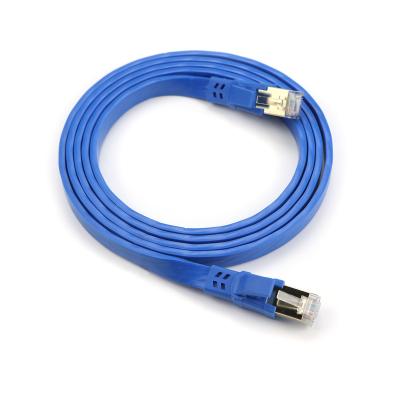 China Durable Professional Manufacturer Waterproof FLAT CAT8 SSTP 26AWG Short Rj45 Ethernet Cable for sale