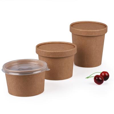 China 26oz Kraft Paper Food Container Waterproof Color Printing Paper Tray for sale