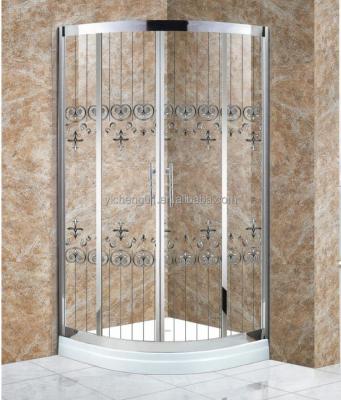 China Best Price 8015 800x800mm Traditional Arc Tempered Glass Custom Bathroom Enclosed Shower Room for sale