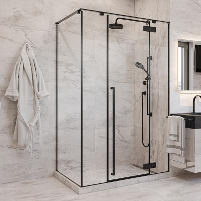 China Quiet Operation Custom Full Bathroom Shower Room Shower Door Corner Tempered Glass Shower Door for sale