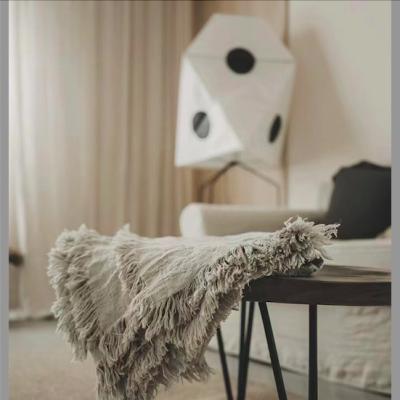 China Hot Selling Natural Hand Made Color Double Layer Fringe Couch Throw Cover Anti-Static for sale