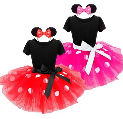 China Custom Headband Polka Ear Mouse Costume Minnie Dot Dress Mini Dress For Baby Breathable for sale