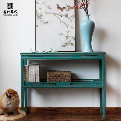 China Chinese traditional antique reproduction console table furniture lacquer painting furniture assembled wooden console table for sale