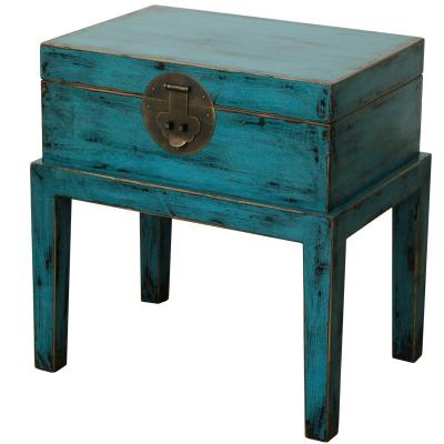 China Reclaimed Assembled Glossy Vintage Retro Distressed Furniture Chinese Antique Chinese Style Curiosity Storage Decorative Simple Nightstand for sale