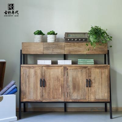 China Home Customized Assembled Furniture Metal-frame Storage Reclaimed Antique Sideboard Metal-wood Sideboard for sale