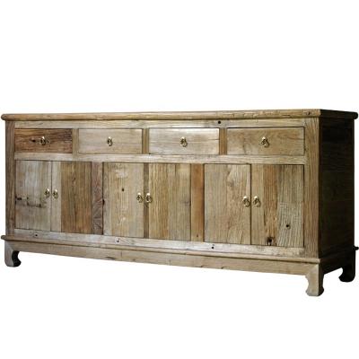 China Reclaimed Solid Wood Customized Furniture Assembled Natural Elm Wood Rustic Furniture Bespoke Furniture Supplier Living Room Cabinet for sale