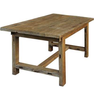 China Nordic Style Stable Quality Compiled Wood Dining Table Reclaimed Coffee Table Rustic Antique Rustic Custom Dining Table for sale