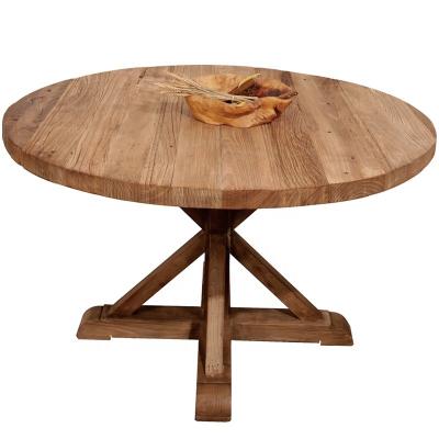 China Gathered for drinking coffee table solid wood rustic tea table Chinese traditional folk simple style round furniture tea table furniture for sale