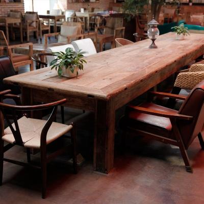 China Assembled Age Antique Furniture Reclaimed Ceremony Recycled Wood Conference Table Custom Bespoke Furniture Quality Simple Dining Table for sale