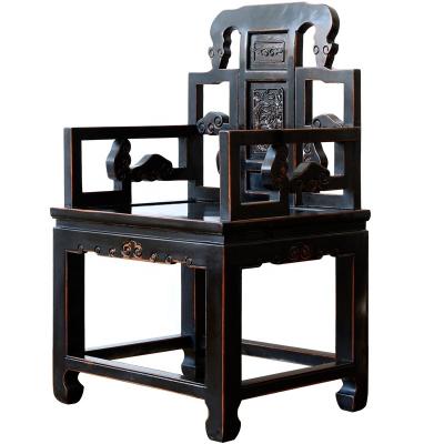 China Chinese Antique Furniture Glossy Finish Assembled Solid Wood Vintage Chairs Supplier Stable Furniture China Royal Army Chair for sale