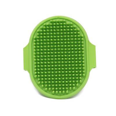 China Viable Silicone Pet Grooming Brush For Bathing Massage Brush Shampoo Rubber Comb With Adjustable Ring for sale