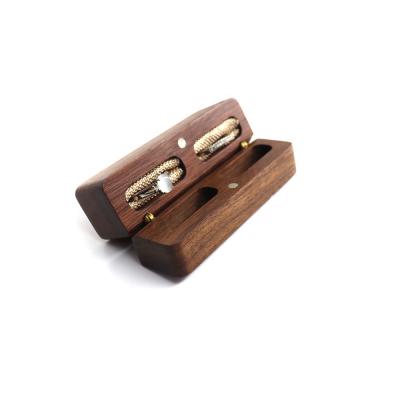 China Small Wooden Jewelry Ring Box Double Ring Boxes Rectangle Package Wooden Hot Sell New Custom Wholesale for sale