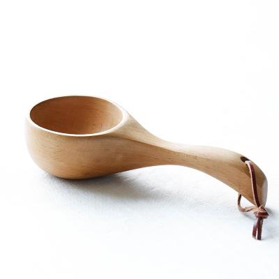 China Wholesale Custom Wooden Spoon Eco-Friendly Stocked Scoop Beech Wood Measuring Spoon For Cooking for sale