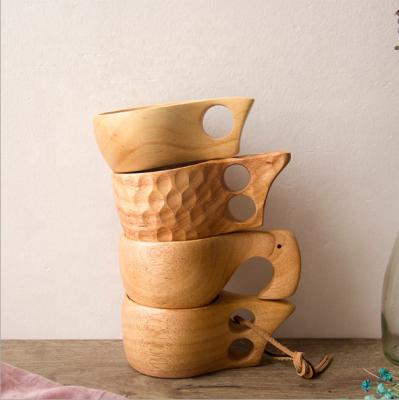 China Western Oak Wooden Milk Coffee Mug Milk Mug for sale