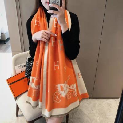 China Newest Design Cashmere Winter Style Women Horse Jacquard Pashmina Cashmere Scarf Warm Thick Shawls Scarves for sale