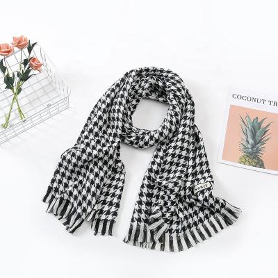 China Wholesale custom logo plaid printing cashmere pashmina winter scarf luxury soft cashmere pashmina scarf for women winter for sale