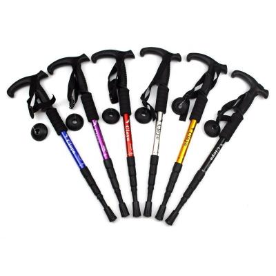 China Factory Price Adjustable Folding Mountaineering Shockproof Walking Sticks Canes With Light Weight for sale