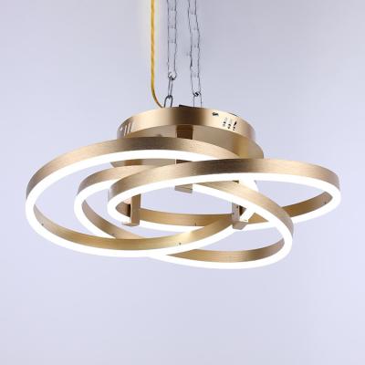 China Modern Simple Gold And Silver Modern Ring Circular Led 3 Ring Lamp Pendant Ceiling Light for sale