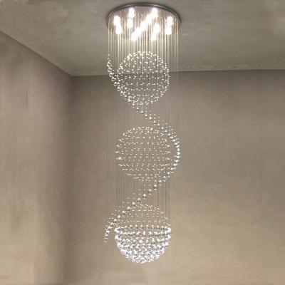 China Luxury Modern Wholesale Modern Staircase Crystal Hotel Long Vintage Ceramic Lobby Chandelier for sale