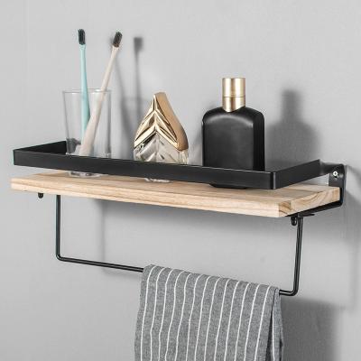 China Nordic Simple Wall Mounted Towel Rack Europe Bathroom Rack Multifunctional Wall Storage Rack Without Basin Punch for sale