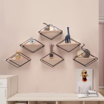 China Creative Europe Wall Shelf Nordic Bedroom Living Room Wall Decoration Rack Multifunctional Wall Hanging Display Rack for sale