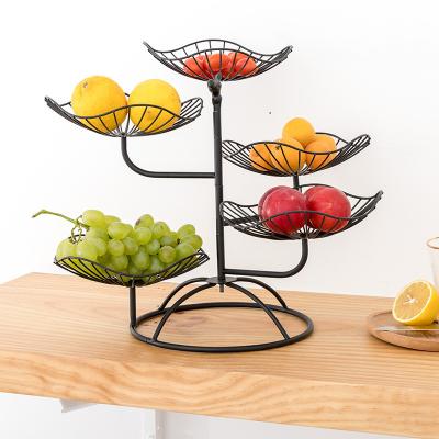 China Nordic multi-layer creative living room storage basket fruit basket Europe coffee table fruit iron dish snack storage home metal color 19940 for sale